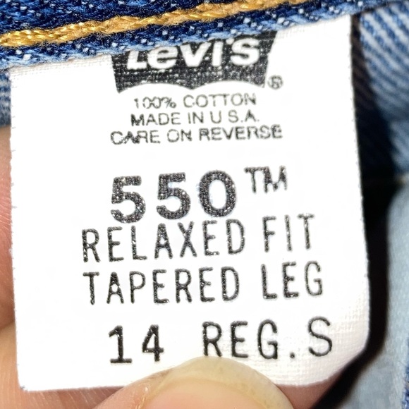 VTG LEVI'S 550 Horseshoe Tapered Leg Relaxed Fit Jean SZ: 14 REG Short - Picture 5 of 11